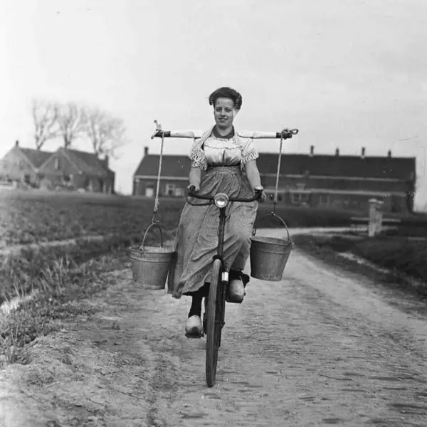 Wearing wooden clogs