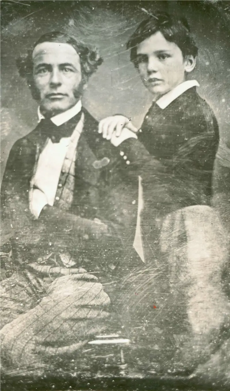 Robert E. Lee, around age 38, and his son William Henry Fitzhugh Lee