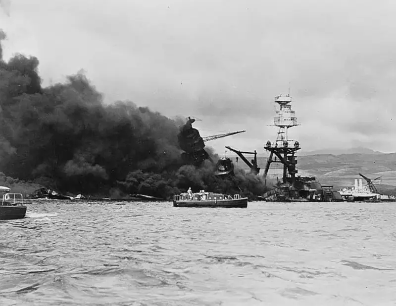 USS Arizona during the attack