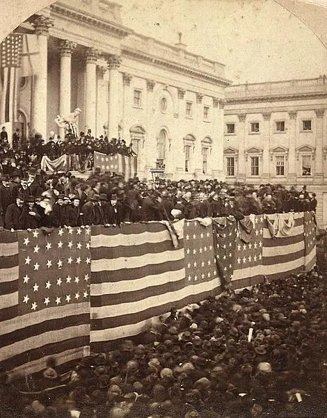 Chief Justice Morrison R. Waite administering the oath of office to President Hayes