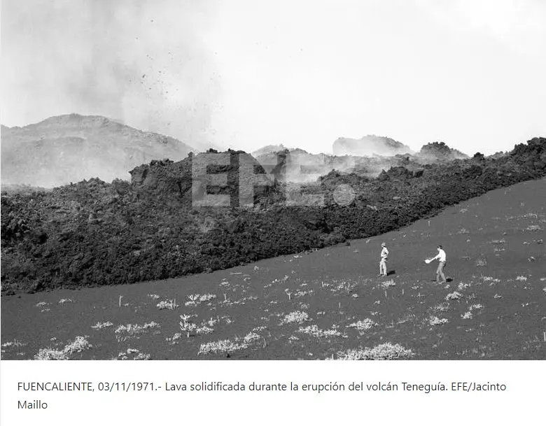 Erupción volcán de Teneguía.