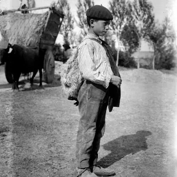 Niño en las faenas del campo.