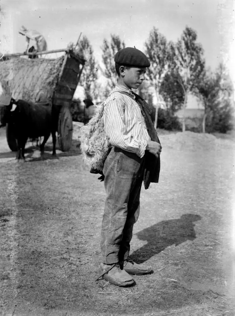 Niño en las faenas del campo.