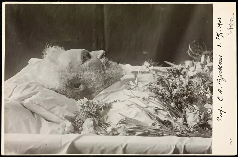 Postmortem photo of Carl Anton Bjerknes