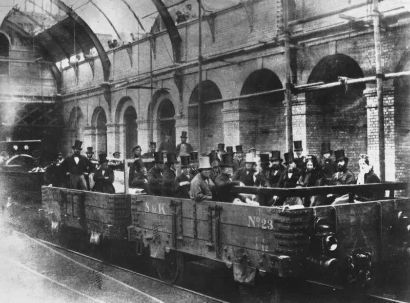 Chancellor William Ewart Gladstone inspection tour of the Underground line