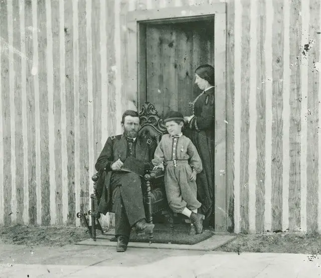 Ulysees S. Grant with his son and his wife