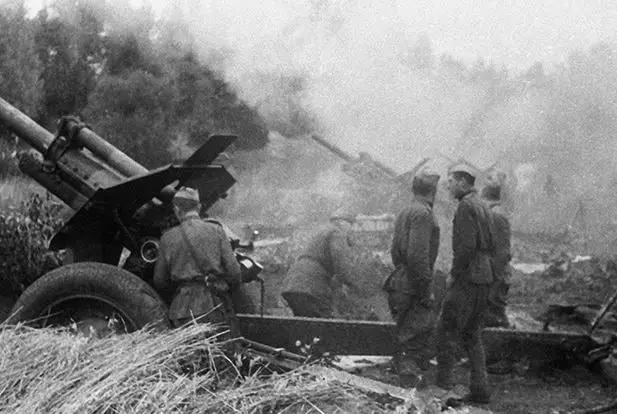 Soviet Gunners Fire At German Positions