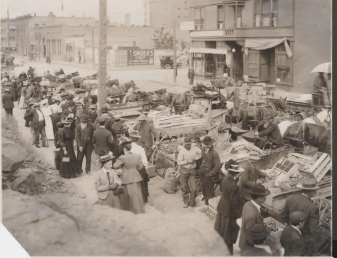 A bustling street market