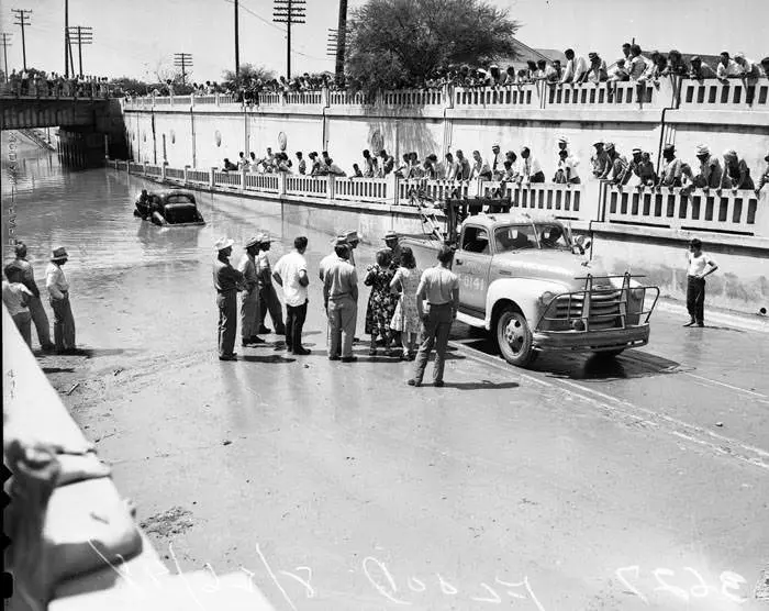 Flooded San Pedro underpass,