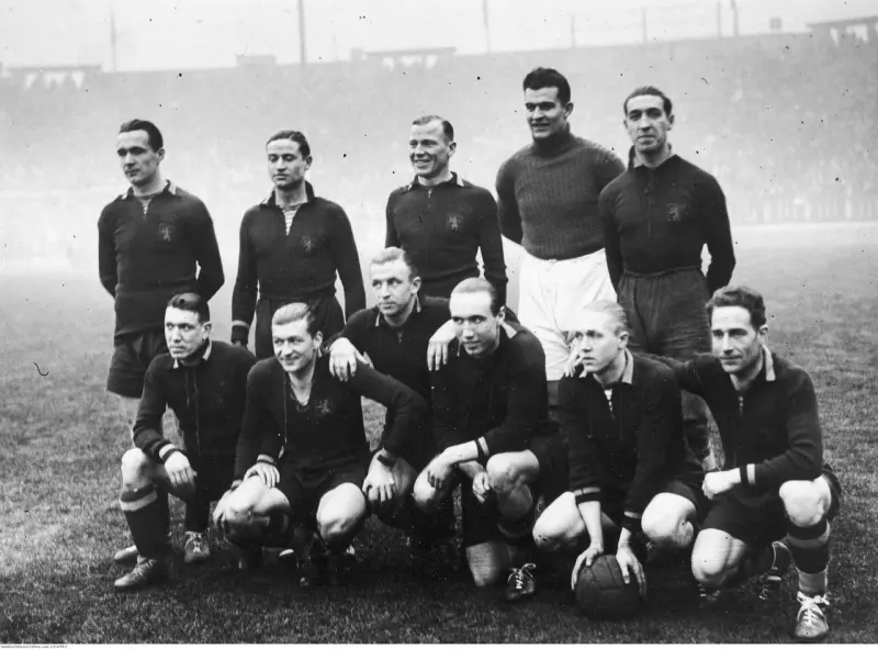 Belgium's Football Team Before a Match Against Poland