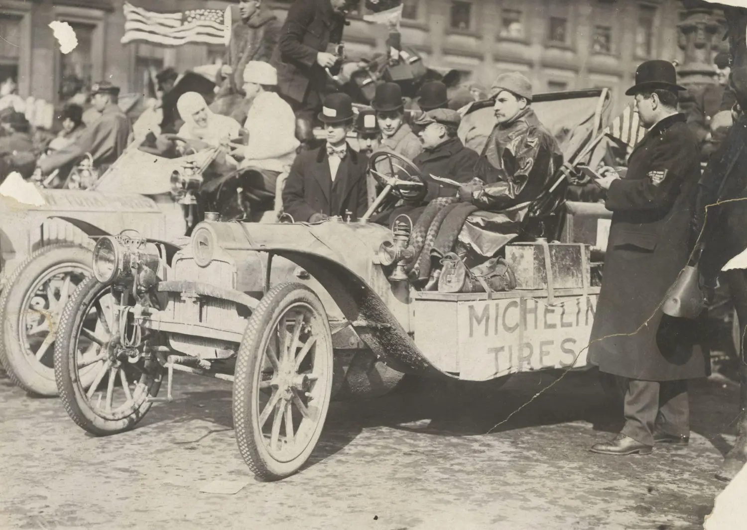 Reporters interview drivers