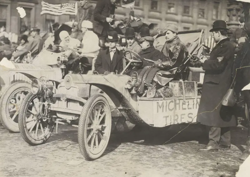 Reporters interview drivers