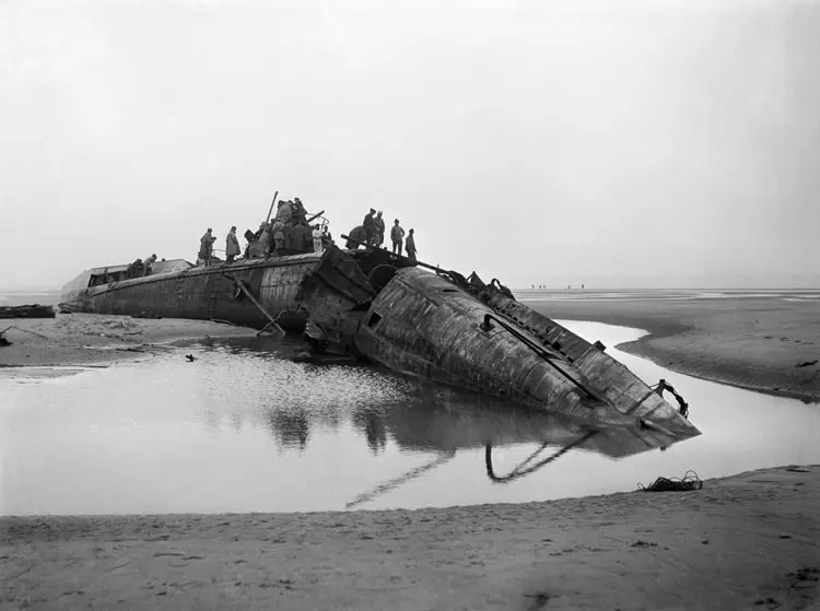 German Submarine UC-61 Aground