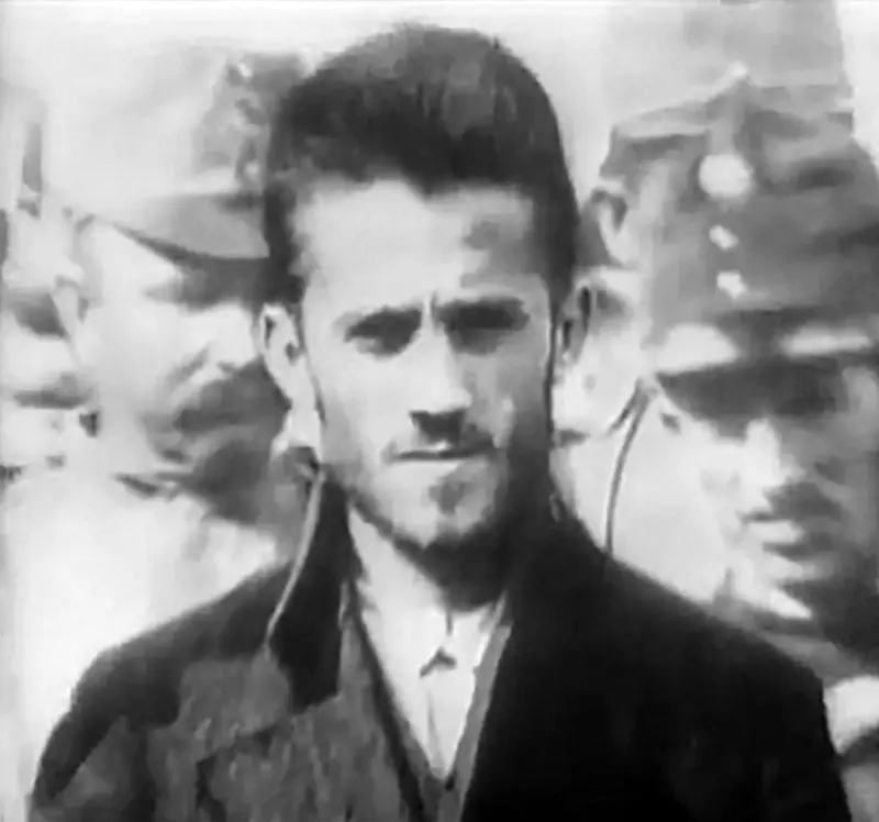 Gavrilo Princip outside the courthouse