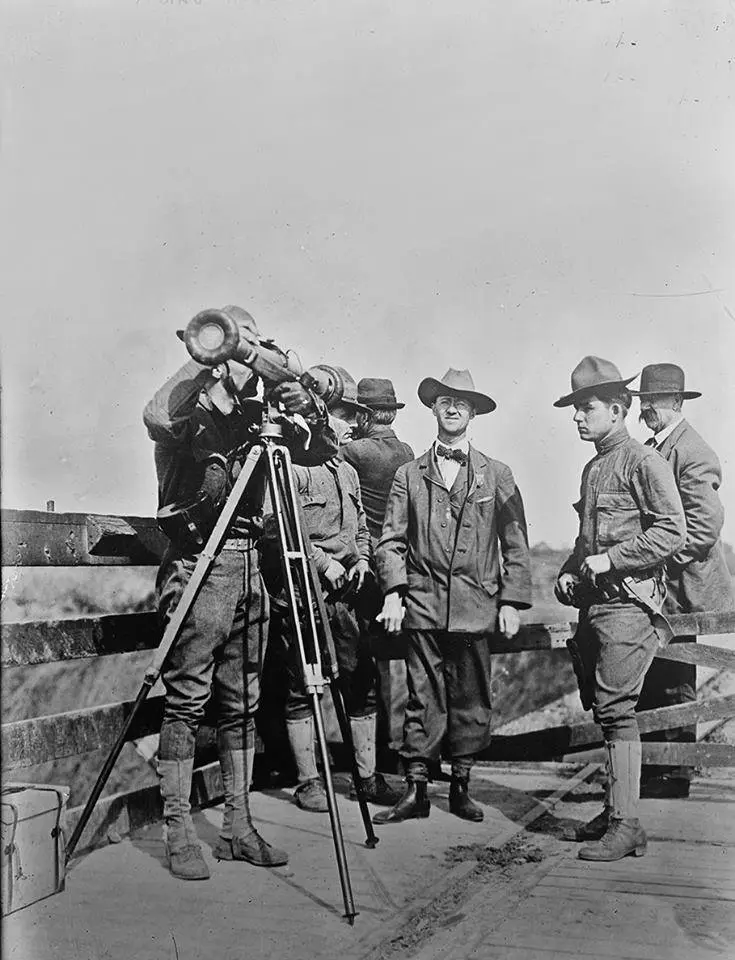 A survey crew from Fort Brown