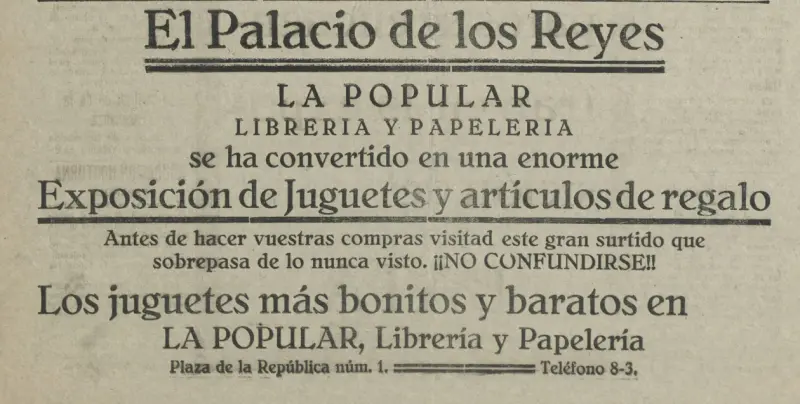 Publicidad. Librería Popular.