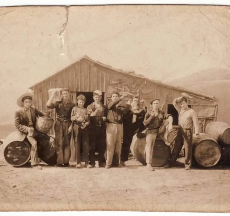 Mineros en la mina de A Excomulgada