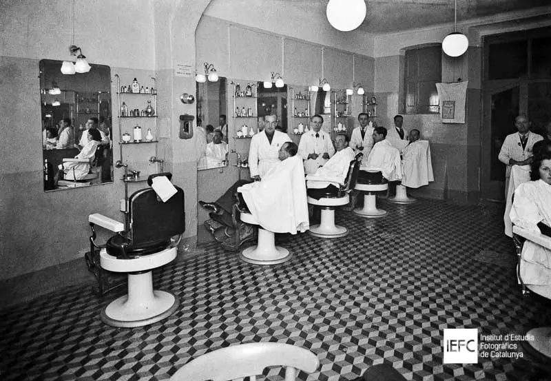 Interior de una barbería