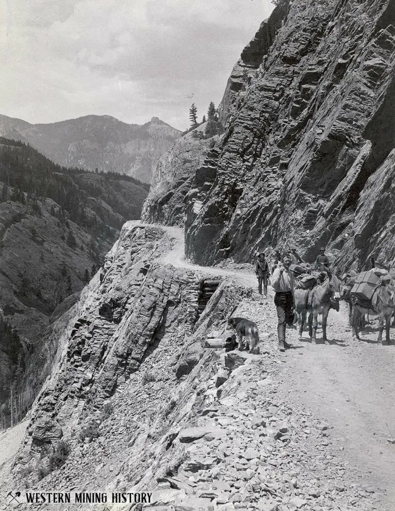 The Otto Mears toll road between Ouray and Silverton