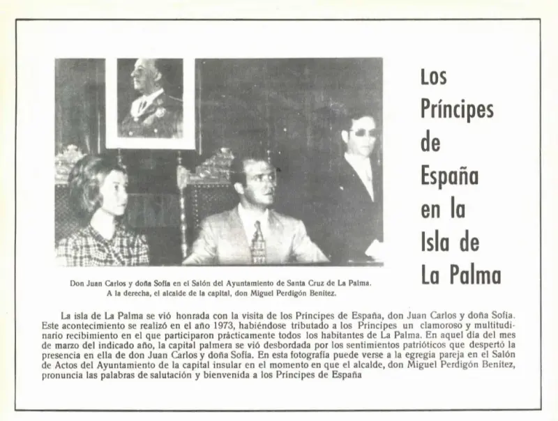 Visita de los por entonces Reyes de España a La Palma. 