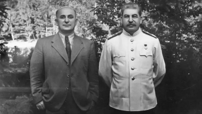 Joseph Stalin and Lavrenty Beria