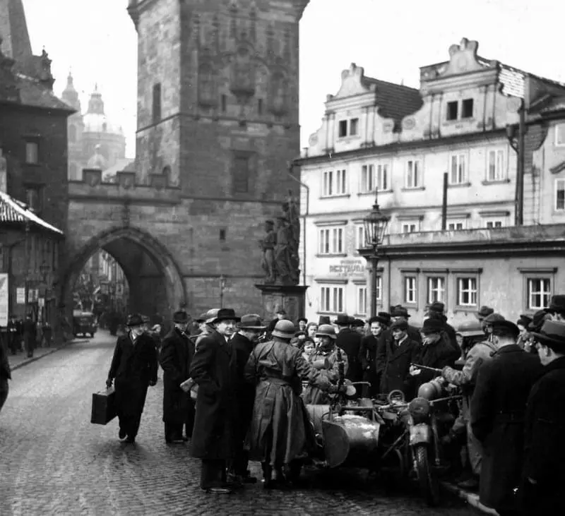 German Motorcyclists on the Charles Bridge