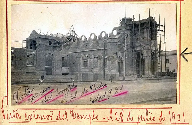 La Basílica María Auxiliadora en construcción