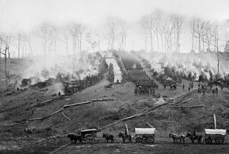 The 150th Pennsylvania Infantry camp on Belle Plain
