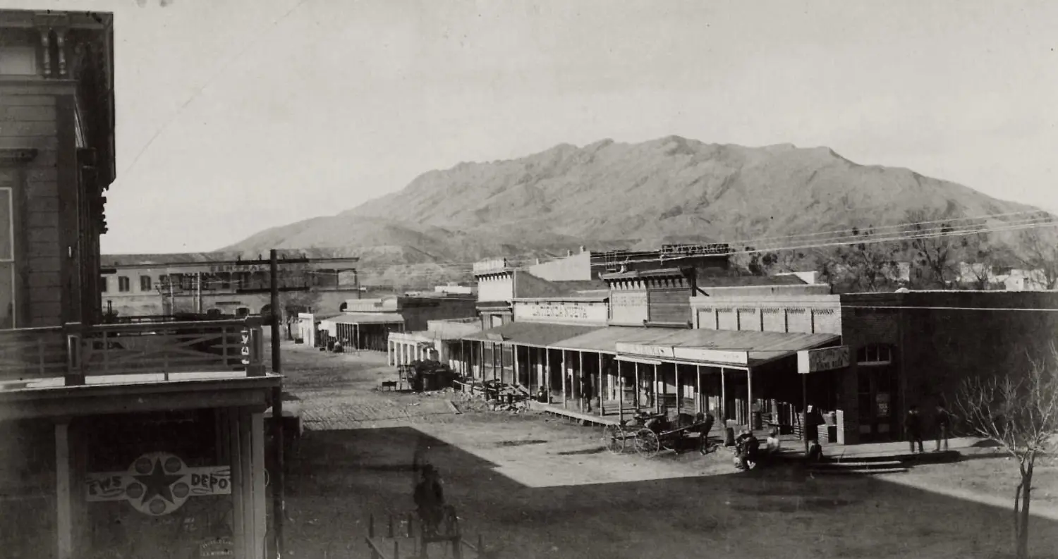 Franklin Mountains are in the background.
