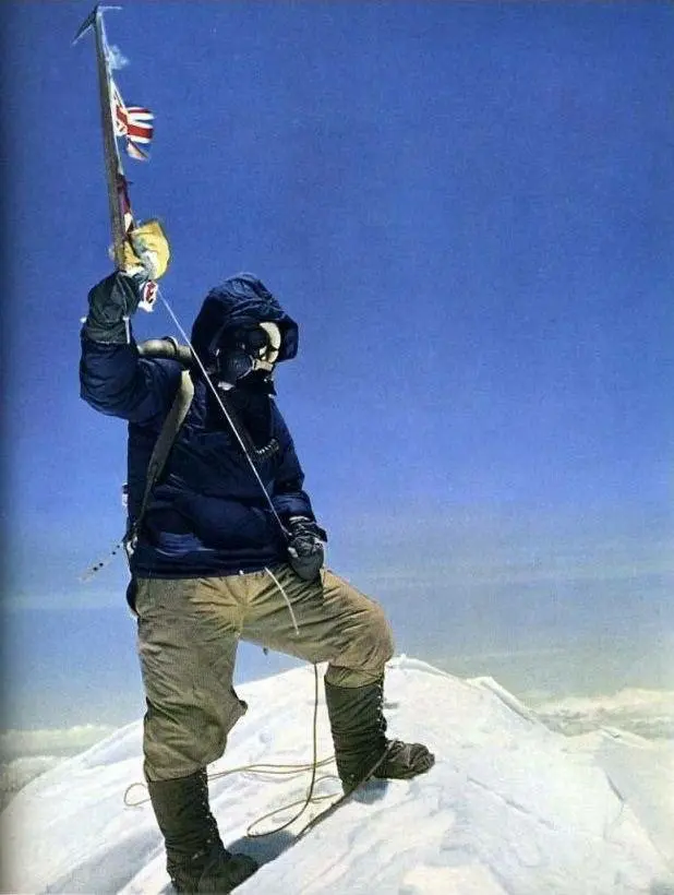 Tenzing Norgay at the top of Everest