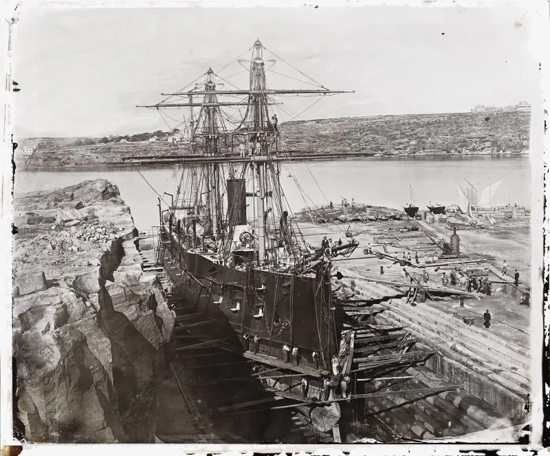 Atalante in the Fitzroy Dock