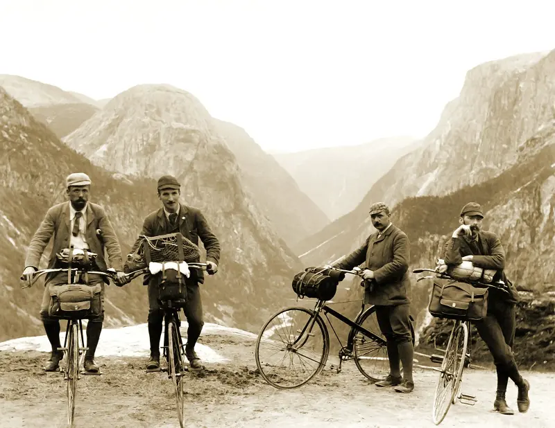 Four Men on Bike Ride