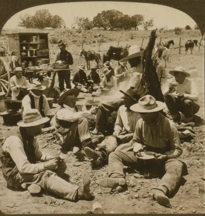 Lunch time at a typical Arizona cowboy camp. 
