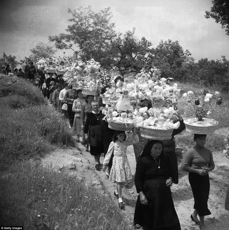 May Festival in the village of Bucchianico, near Chieti in Abruzzo in May 1957