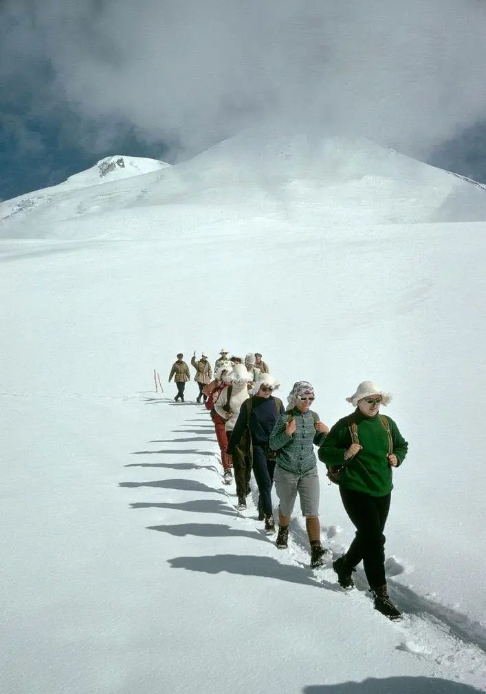 Descending from Mount Elbrus