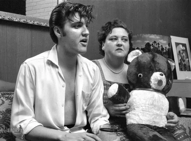 Elvis Presley at Home with His Mother