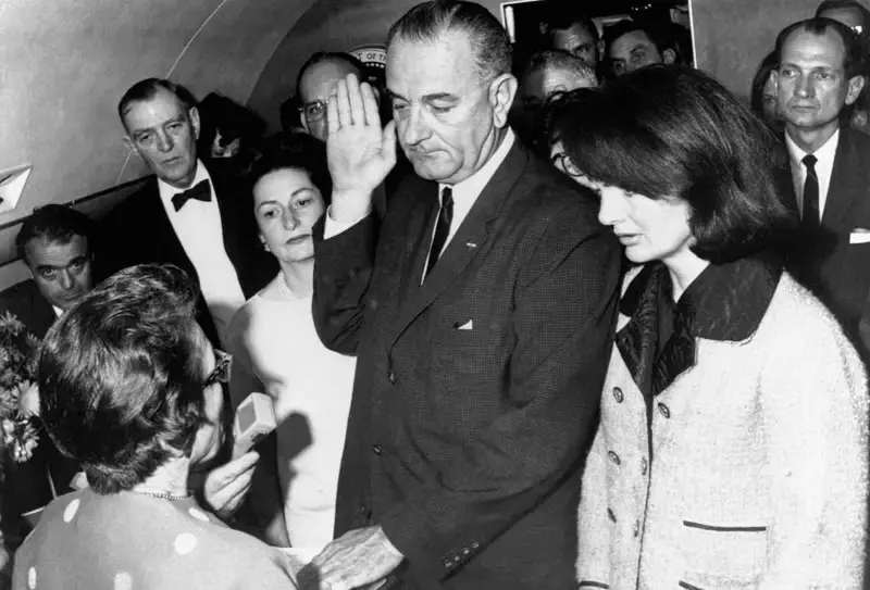 Lyndon Johnson Takes Oath of Office