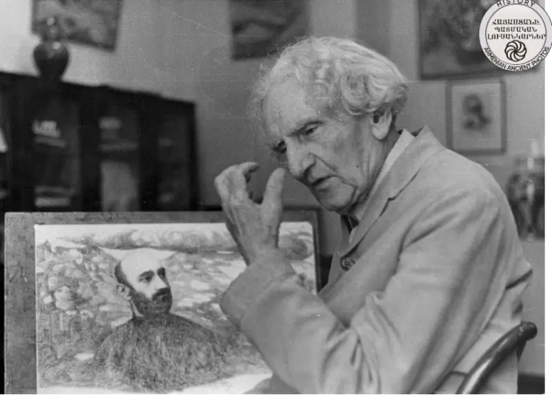 Martiros Saryan while painting Komitas