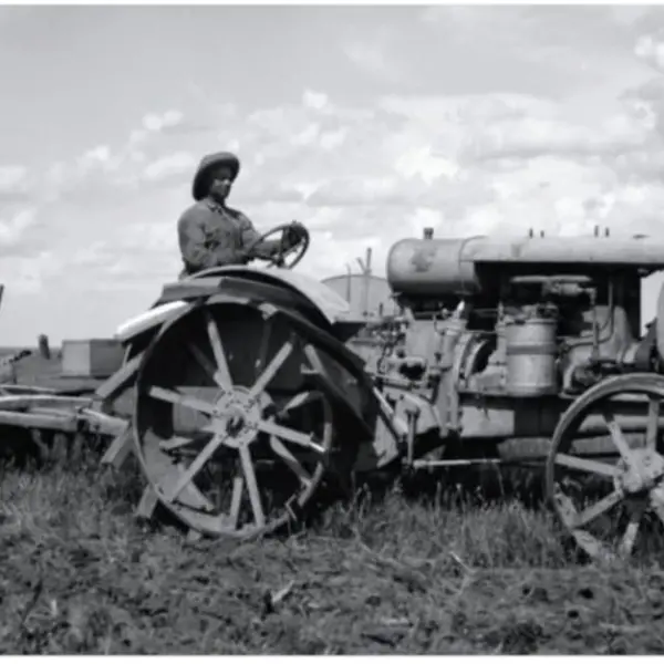 Driving a tractor
