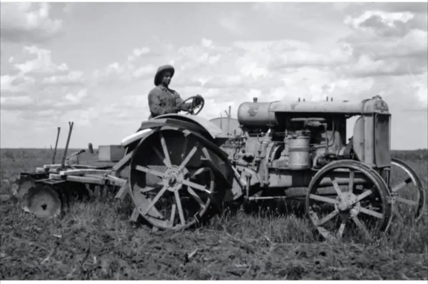 Driving a tractor