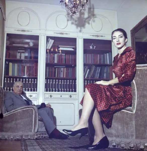 Maria Callas with her husband Giovanni Battista Meneghini