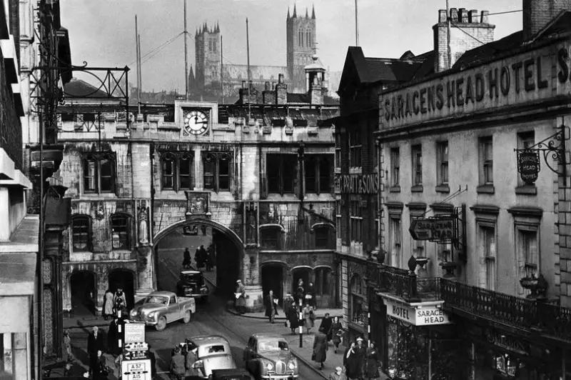 Stonebow and the Guildhall loom over High Street 