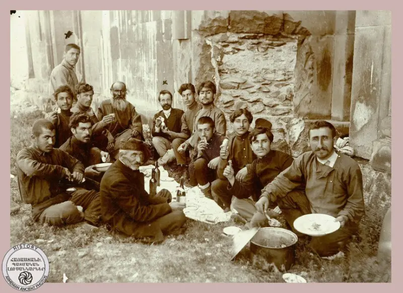 Pupils of Yerevan Diocesan Graduate School near the Mother Cathedral