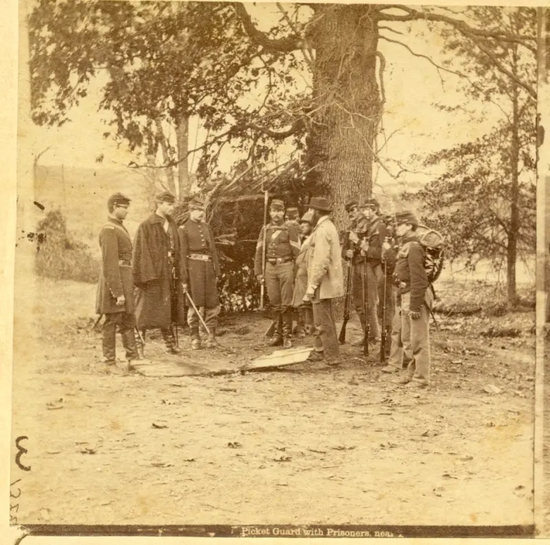 7th New York Regiment picket guard with prisoners, near Lewinsville