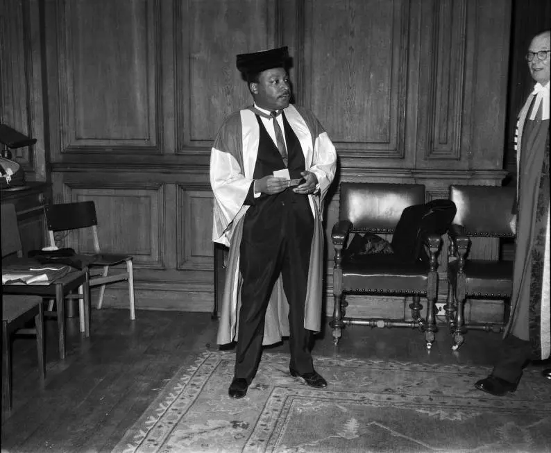 Luther King after receiving his honorary doctorate from Newcastle University.