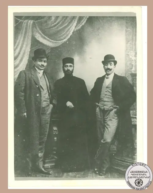 Komitas with Spiridon Melikyan and Armenak Shahmuradyan
