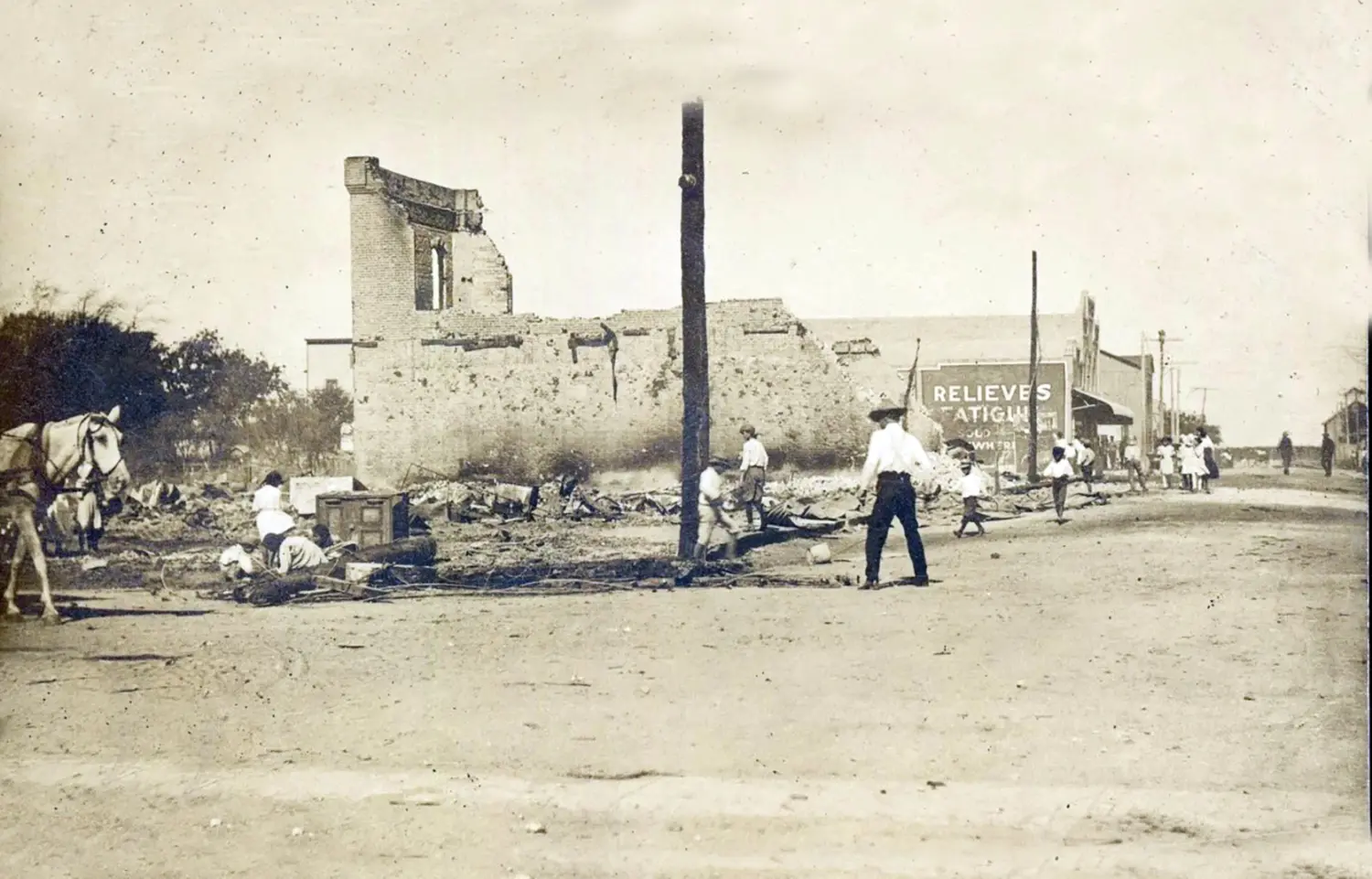 Aftermath of a Fire in Downtown