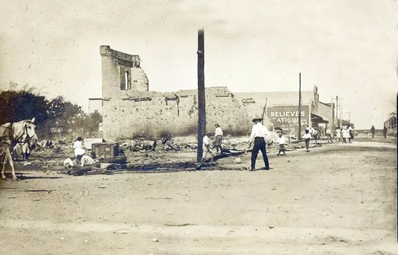 Aftermath of a Fire in Downtown