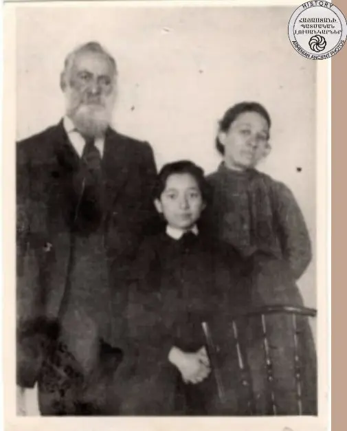 Ghazaros Aghayan with wife and daughter Lusik