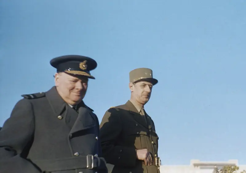 Charles de Gaulle with Winston Churchill 